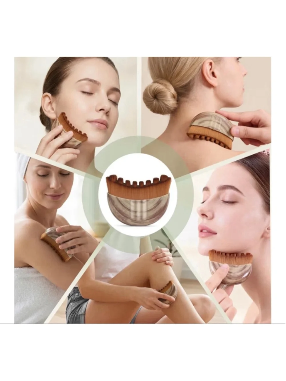 Palm Grip Contouring Scalp & Body Brush in Brown NWT